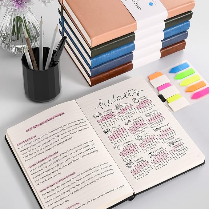 5 Pack College Ruled Notebook, 312 Numbered Pages Thick Notebooks Bulk - Image 6