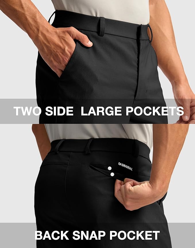 G Gradual Men's Golf Dress Shorts 5"/ 7"/ 9" Stretch Casual Work Flat Front Shorts for Men with 3 Pockets Quick Dry