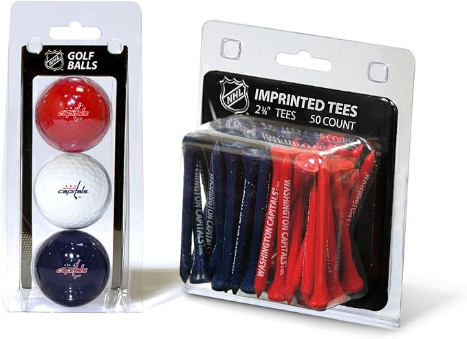 Team Golf NHL Philadelphia Flyers 3 Golf Balls and 50 Golf Tees Logo Imprinted Golf Balls (3 Count) & 2-3/4" Regulation Golf Tees (50 Count), Multi Colored