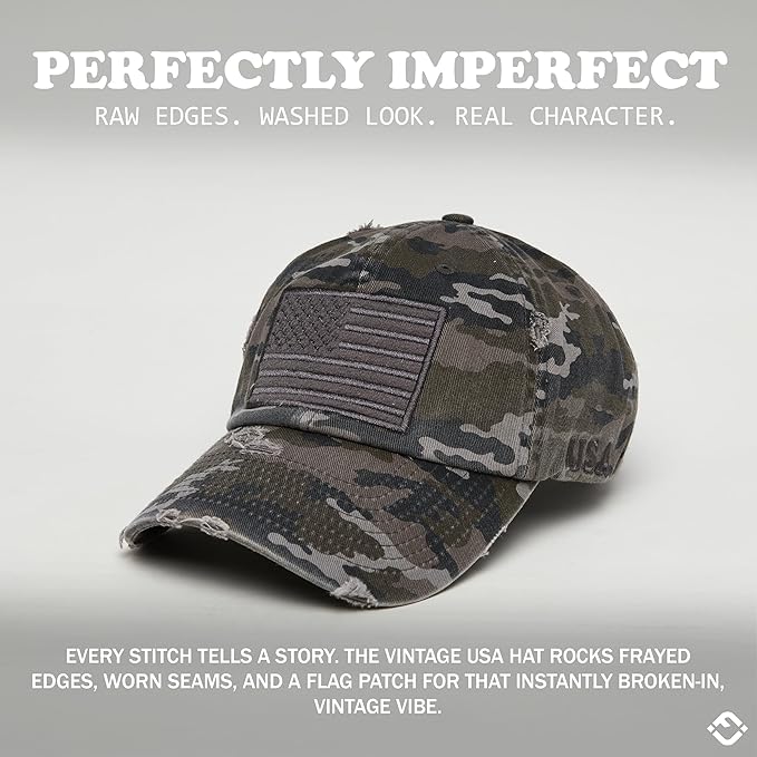 Funky Junque Distressed Vintage Baseball Cap - Embroidered Patch Women's Hat - Holiday, Lifestyle & Patriotic Designs