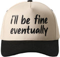 MIRMARU Two-Tone Vintage Canvas Trucker Hats for Men & Women, Adjustable Size Baseball Caps with Trendy Embroidered Design