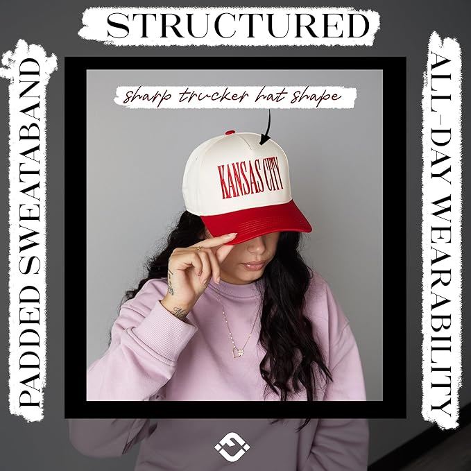 Funky Junque Trucker Hat Women Men 2-Tone Baseball Cap – Vintage Western Style Embroidered Snapback, Premium Cotton Blend