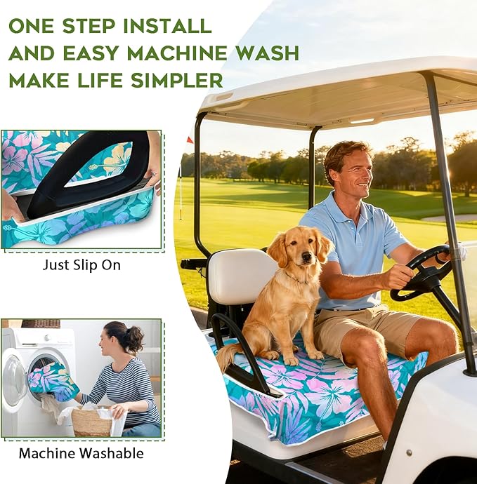 Golf Cart Seat Covers Club Car Golf Cart Accessories for Men Women Golf Carts Seat Towel Blanket 2-Seat Golf Cart Decorations