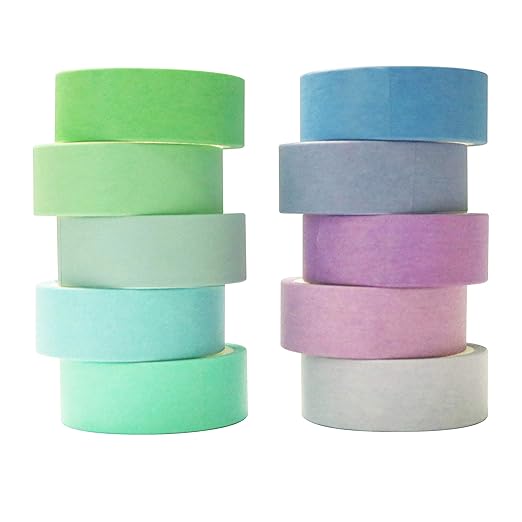 VIVIQUEN Washi Tape Set, 20 Rolls Colored Masking Tape, 15mm Rainbow Pastel - Image 9
