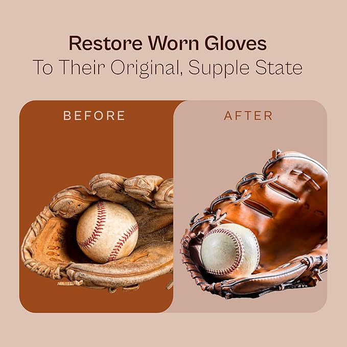 SARNA BASEBALL Glove Oil, 8 Oz – Break in Faster & Soften Leather Without Grease – Lanolin-Based Formula Helps Prevent Deterioration – Leather Oil for Gloves & Mitts Made in USA