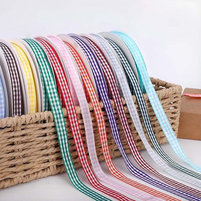 Classic Gingham Checkered Ribbon, DIY Projects, Hair Bows, Scrapbooking & Party - Image 5