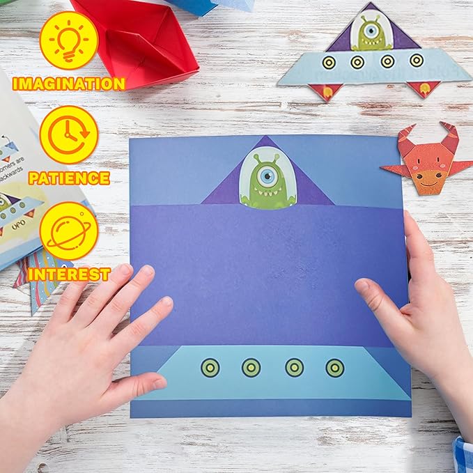 Craft Origami Paper for Kids, 204 Sheets Colorful Folding Paper - Image 6