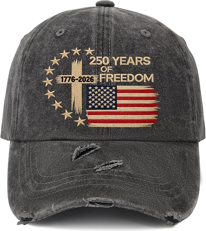 US 250 Years Freedoms 1776-2026 250th Birthday Embroidered Hats Garde Cap for Him
