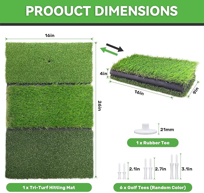 Golf Hitting Mat, Golf Training Mat for Swing Path Feedback Detection Batting,Extra Replaceable Golf Practice Mat, Golf Gifts for Men Women for Home Indoor Outdoor