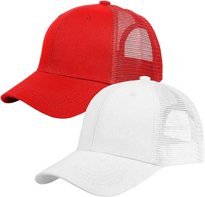 Falari Trucker Hat Baseball Cap Structured Plain Design 6 Panel, Adjustable Size