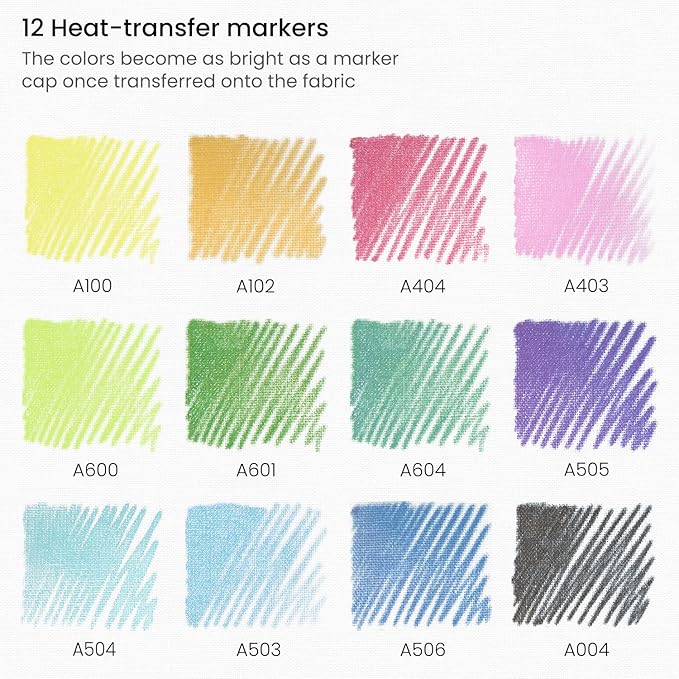 ARTEZA Heat Transfer Fabric Markers, Fade-Resistant Heat Transfer Ink, Colored - Image 2