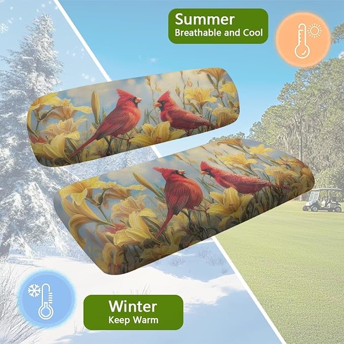 Suobstales Golf Cart Front and Rear Seat Cover Set for EZGO TXT RXV & Club Car DS 2 Passenger, Washable Bench Seat Covers Kit