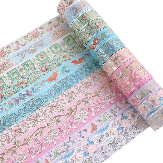 12 Rolls Floral Washi Tape Set, Botanical Washi Tape - Image 3