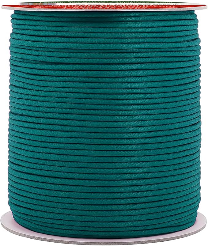 Mandala Crafts 2mm 109 Yards Teal Cotton Waxed Cord by MandalaCrafts