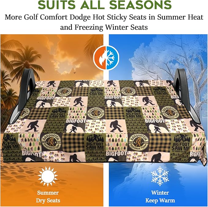 Golf Cart Seat Covers Club Car Golf Cart Accessories for Men Women Golf Carts Seat Towel Blanket 2-Seat Golf Cart Decorations