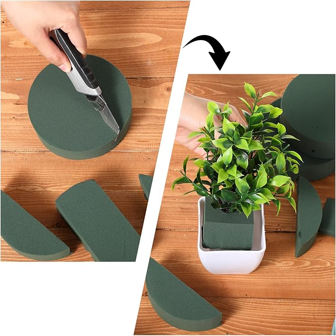 12 Pieces Round Floral Foam Wet Green Flower Foam DIY Flower Arrangement Kit - Image 3