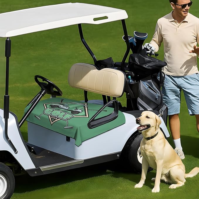 Golf Cart Seat Covers, Golf Cart Seat Towel Blanket for 2-Seat Golf Carts, Breathable Golf Cart Seat Cushions Golf Club Car Accessories 51'' x 31''