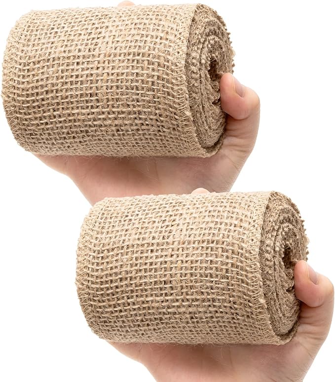 4 Inch Natural Burlap Fabric Roll 10 Yards, Jute Ribbon by Unknown