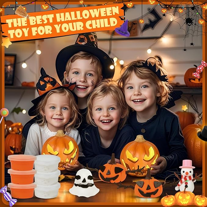 YOGFIT 72 Pack Halloween Pumpkin DIY Craft Clay Kit - Image 3