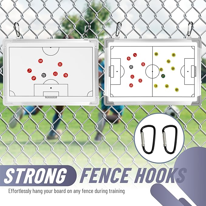 ZPU Soccer Coaching Board, Magnetic Soccer Whiteboard for Coaches, Soccer Tactics Clipboard with Dry Erase, Marker Pen, Magnets and Storage Bag, for Teaching and Game Plan