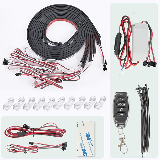 10L0L 6 Pack Golf Cart Underglow Lights,RGB LED Light Strips Waterproof Underbody Lighting Kit for Yamaha EZGO Golf Cart Accessories