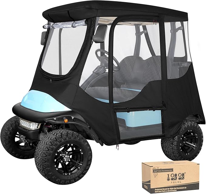 10L0L Deluxe 2 Passenger Golf Cart Enclosure for Club Car Precedent,Onward & Tempo Waterproof Windproof Portable Transparent Golf Cart Rain Enclosures Storage Cover - 57" Roof Fit