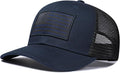 American Flag Trucker Hat, Patriotic Baseball Cap for Men & Women, Breathable Mesh Adjustable Snapback, USA Flag Patch