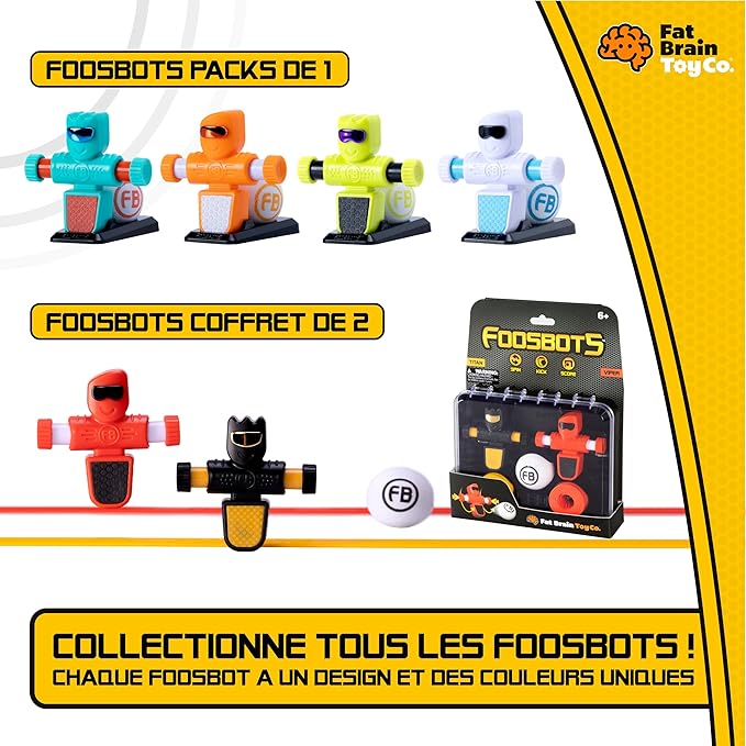 Fat Brain Toys Foosbots On The Go Tabletop Trickshot Game, 2 Player Soccer Toys - Image 3