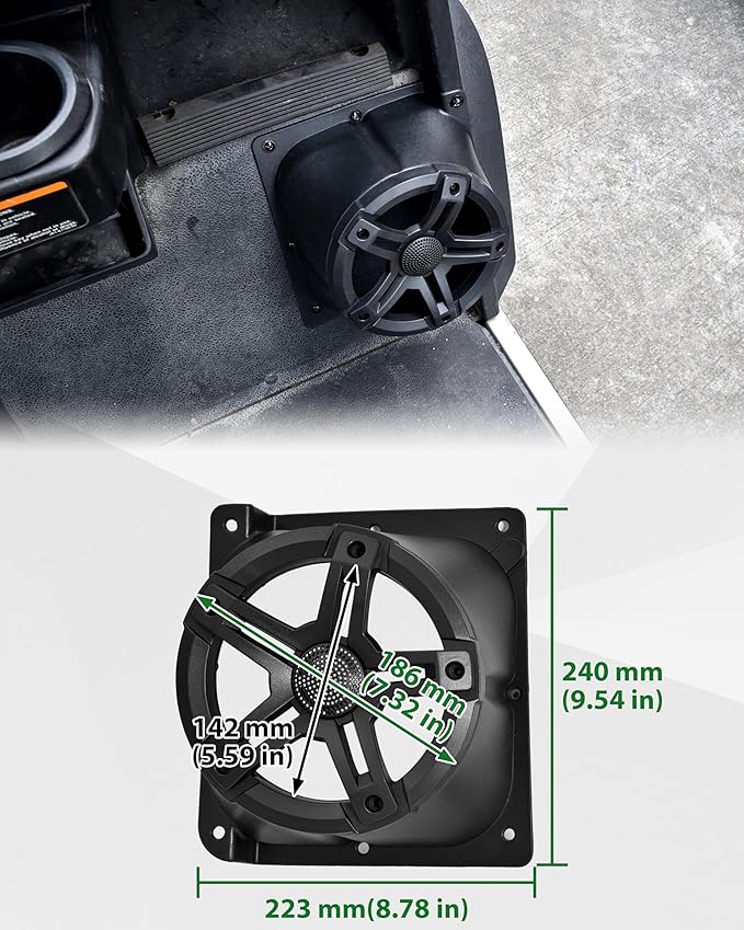 SAUTVS 6.5" Under Dash Kick Speaker Pod Brackets for Yamaha G14 G16 G19 G20 G22 Accessories, Front Kick Loudspeaker Mount for Yamaha G14-G22 Standard Golf Cart, Support 6.5" Speaker Devices, 2PCS