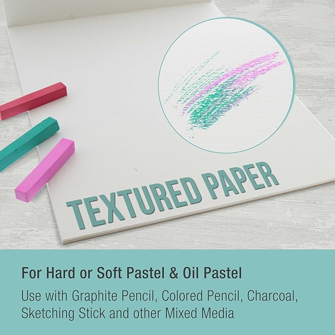 U.S. Art Supply 9" x 12" Pastel Paper Pad: 2 Pack, 4 Neutral Toned Colors - Image 4