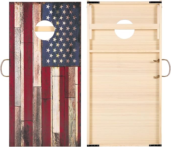 Solid Wood Vintage Cornhole Game Set, Two 4'x2'Cornhole Boards, 8 Cornhole Bags - Image 2