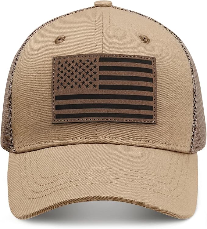 American Flag Trucker Hat - Snapback Hats for Men Women Baseball Cap - Breathable Mesh & Adjustable Fit for Casual Wear