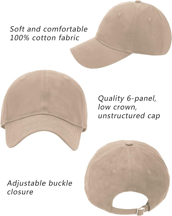 Oversize XXL Baseball Cap for Big Heads 23.6"-25.6", Extra Large Cotton Baseball Hat, Plus Size Unstructured Dad Hats