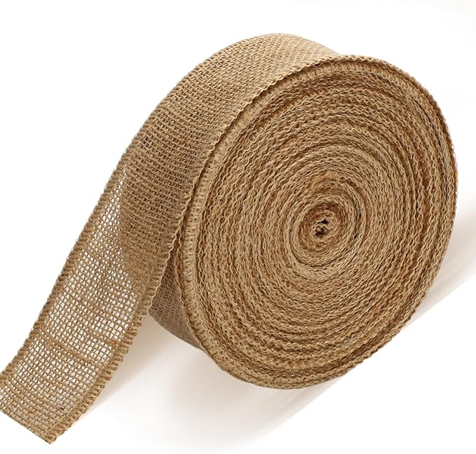20 Yard 2 Inches Burlap Ribbon Wide Jute Ribbon Natural Burlap Fabric Roll by Chuangdi