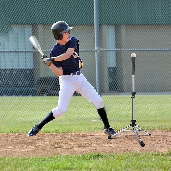 Baseball Tee Batting Tee Softball Tee Portable Travel Hitting Tee,Easy Adjustable Height,Stable Tripod Stand