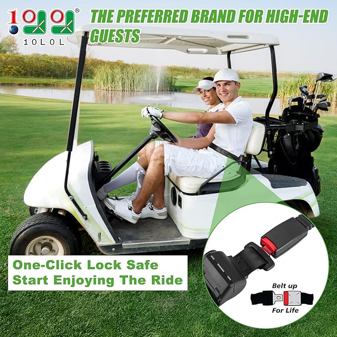 10L0L Retractable Golf Cart Seat Belts - Universal Retractable Seat Belts for Yamaha EZGO, Club Car, Go Kart, UTV