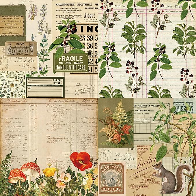 YASMEN Scrapbook Paper Pad 6x6, Vintage Patterned Cardstock, Single-Sided - Image 7