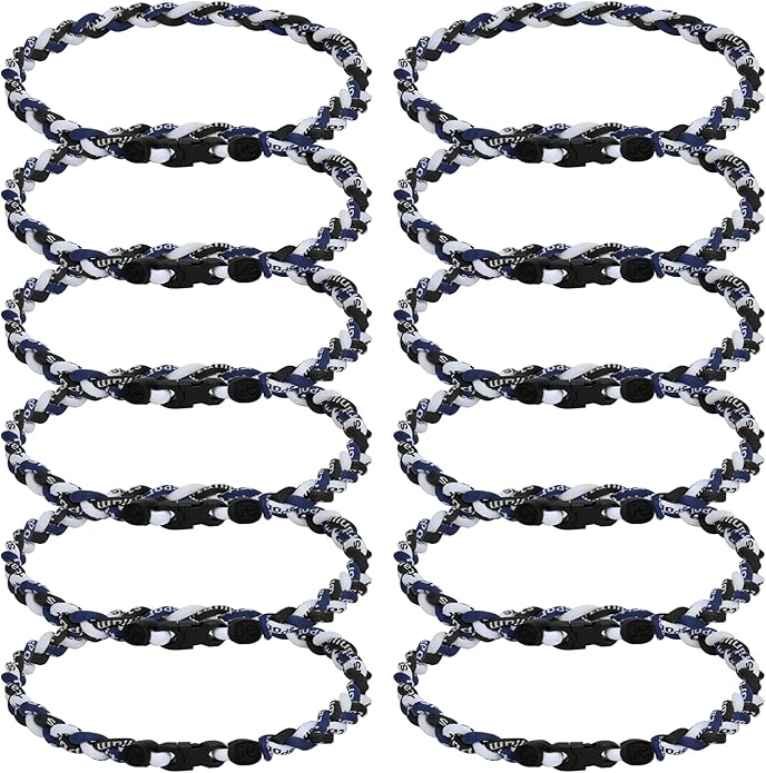 12Pack Baseball Necklaces for Boys, 18inches Braided Rope Tornado Titanium Sports Necklaces, Ideal for Baseball Team Gifts, Party Favors, Baseball Accessories Drip，Multi-Color