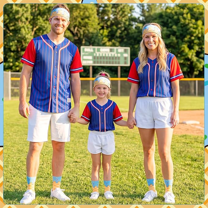 Ice Cream Baseball Headband and Ice Cream Sock Sports Elastic Sweatband Funny Sports Baseball Gifts for Youth Teen Women Men Athletes Football Basketball Running Gym Party Favors