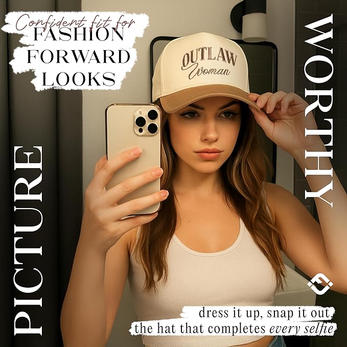 Funky Junque Trucker Hat Women Men 2-Tone Baseball Cap – Vintage Western Style Embroidered Snapback, Premium Cotton Blend