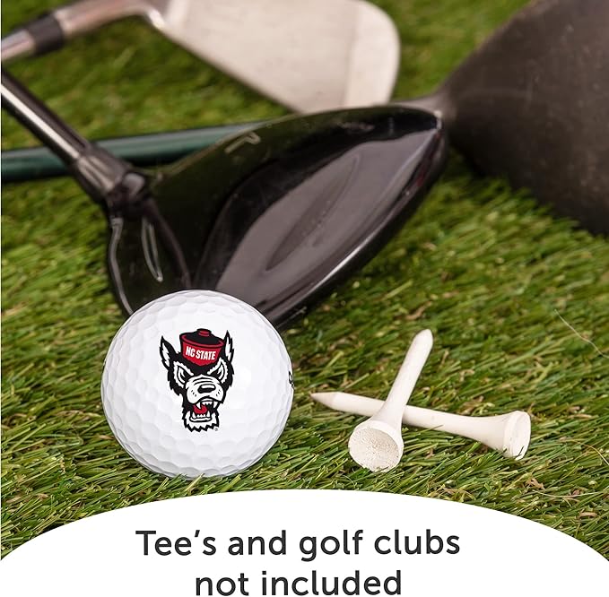 Desert Cactus North Carolina State University Golf Balls 3 Pack – NC State Wolfpack Full Color Three – Officially Licensed Sport Team Accessory