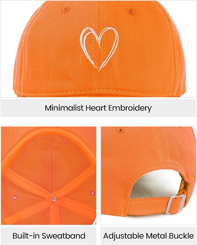 American Trends Womens Baseball Caps Cute Heart Dad Hat, Adjustable Cotton Unisex Cap for Workout, Golf & Everyday Wear