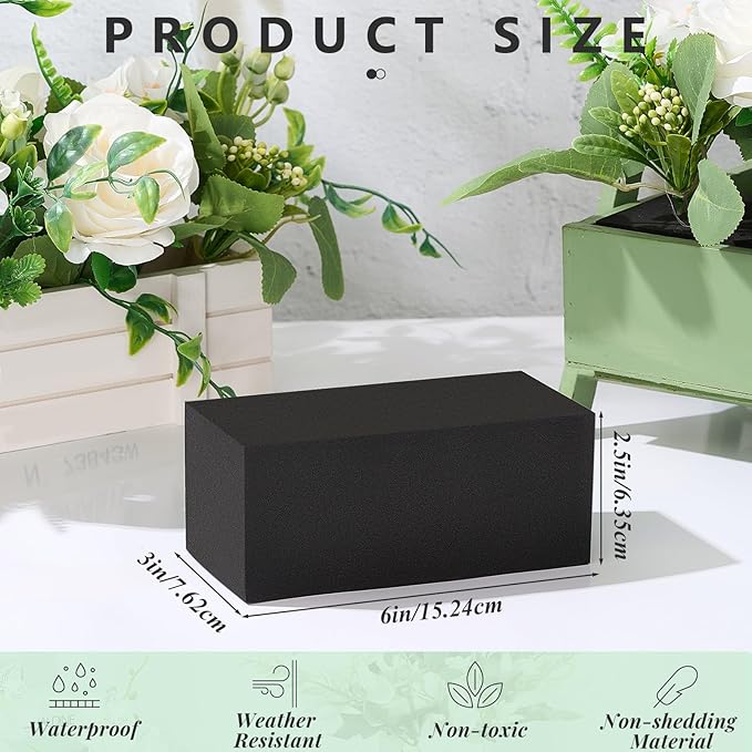 Lallisa 4 Pcs Reusable Floral Foam Blocks Water Weather Resistant Dry Floral - Image 2