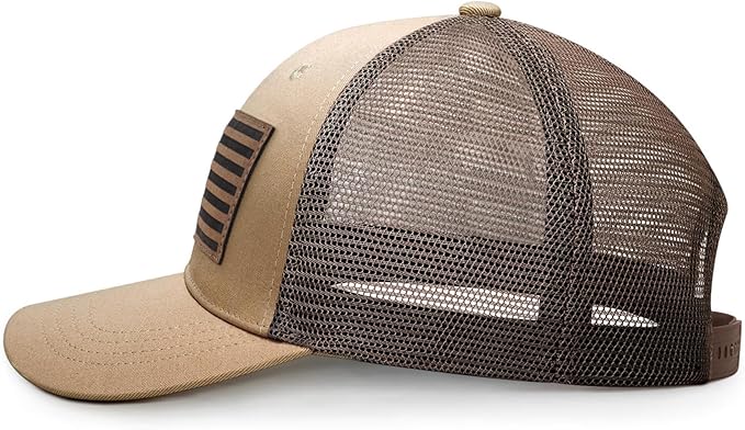 American Flag Trucker Hat - Snapback Hats for Men Women Baseball Cap - Breathable Mesh & Adjustable Fit for Casual Wear