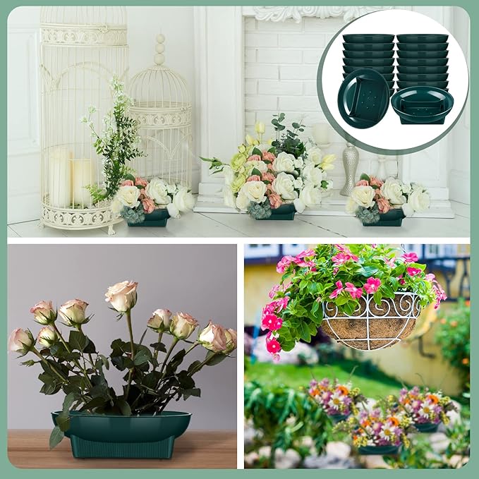Karenhi 36 Pcs Floral Supplies Green Bowls - Image 7