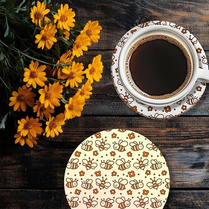 CHGCRAFT Cartoon Bees Pattern Polymer Clay Texture Sheet Seamless Flowers - Image 8