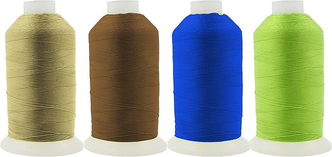 Mandala Crafts Khaki Royal Blue Beige Lime Green Heavy Duty Thread by MandalaCrafts