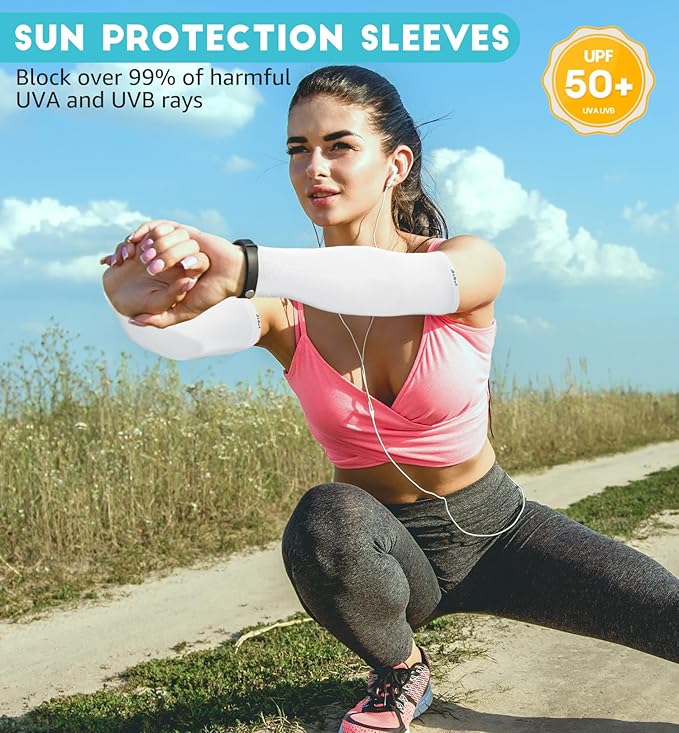 HiRui Arm Compression Sleeves for Men Women Youth, UV Protection 20-30mmHG Support Tattoo Cover, Breathable Moisture-Wicking