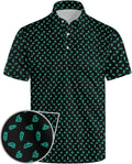 Golf Polo Shirts for Men Funny Print Short Sleeve Golf Shirts Performance Golf Polos
