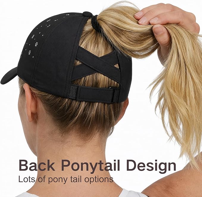 ZTL Women's High Ponytail Baseball Cap Performance Running Hat Quick Dry Mesh Sports Cap Unstructured Dad Trucker Hats